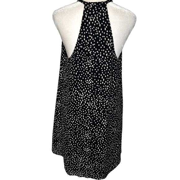 A.L.C. Black 100% Silk White Polka Dot Shift Designer Dress Women's Size 6 - Picture 6 of 9